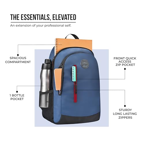 Image of Gear Eco 4 18 inch /19L Medium Water Resistant Daypack | Casual Backpack | Travel Backpack for Men /Women (Blue - Black)
