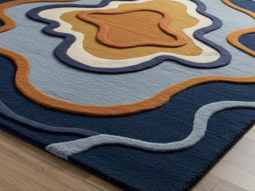 Image of zia carpets Hand Tufted Woollen Modern Collection Bedroom & Living Room Carpet Size 6 x 9 feet