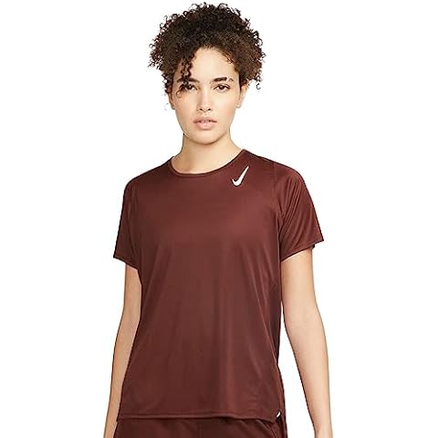 NIKE Women's Dri-FIT Race Top Shor Sleeve T-Shirt Bronze Cover