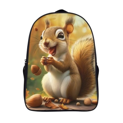 Mochila escolar de dibujos animados 3D Squirrel para niños de primaria 40x28x16cm