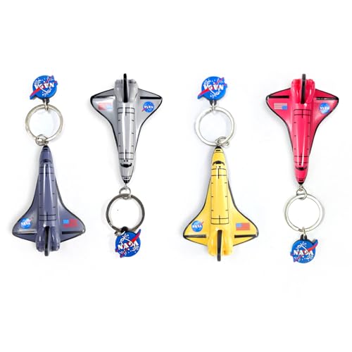 Auimce Keychain (4 Colors/Pack) NASA Airplane, 3D Engraving Handpainted Space Shuttle Key Chain, Colorful TPR Airplane Models Key Ring, Decoration Key Holder Suits for Adult/Teenagers' Bags & Keys.