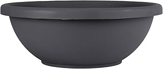 12" Round Plastic Garden Bowl - The HC Companies 13"x13"x4.63" in Warm Gray Color