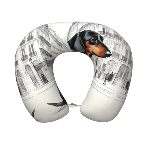 Almohada de viaje de espuma viscoelástica negra miniatura 1