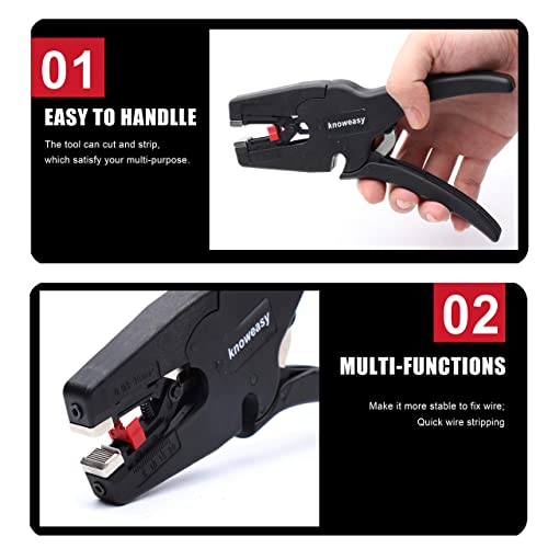 Image of Wire Stripper, knoweasy Wire Stripper Tool with Cutter and 2 in 1 Wire Stripping Tool Works for Electronic,Electric,Automotive from 32 to 7 AWG