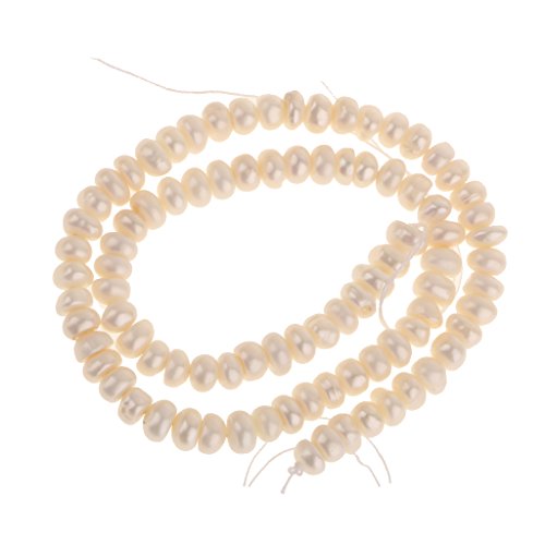Preisvergleich Produktbild Unbekannt Rondelle Süßwasser Perlen Zuchtperlen Strang Weiß