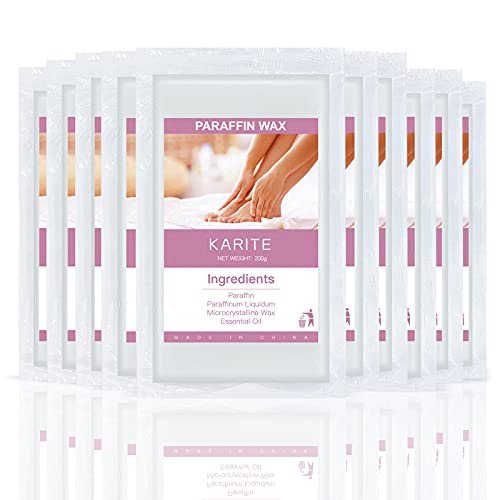 Karite Paraffin Wax Refills, 10 Pack Paraffin Wax Beads Blocks For Paraffin Bath, Paraffin Wax Machine Refills For Hand Feet Dry Skin, Relieve Stiff Muscles And Pain, Deep Hydration（Scentfree） #TOP2