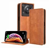 PEIYE Hülle für Oukitel C60 / C60 Pro, Wallet Klappbar Lederhülle Flip Cover Hülle, Schutzhülle Handyhülle mit Kartenfach & Geldfach, TPU-Innenteil, Magnetverschluss, Standfunktion -Braun