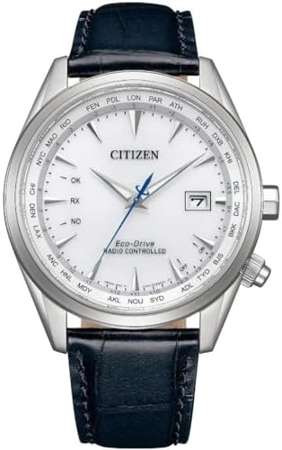 CITIZEN Eco-Drive kablosuz solar saat, erkekler için, deri kayışlı