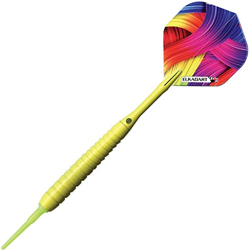 Elkadart Neon Soft Tip Darts With Storage/Travel Case, Yellow, 18 Grams #TOP2