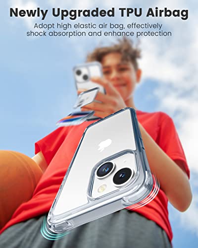 Mkeke For Iphone 14 Case Clear, For Iphone 13 Case, Upgraded Sturdy Phone Case With Protective Bumpers For Iphone 14/13, Gradient Light Black #TOP4