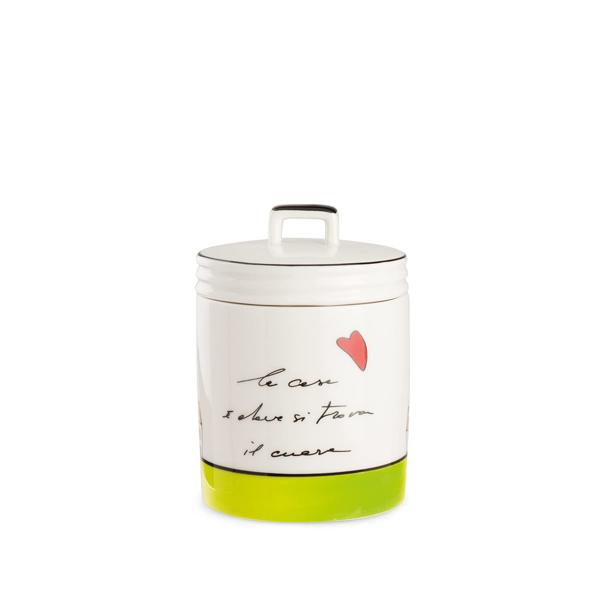 Egan Le Casette Collection Jar Made of Green Porcelain. Size: 9 x 12 cm. Reference is 192007