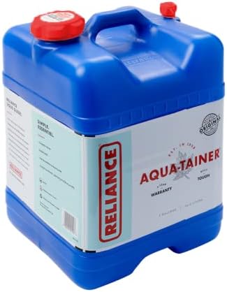 Reliance Products Aqua-Tainer 7 Gallon Rigid Water Container, Blue , 11.3 Inch x 11.0 Inch x 15.3 Inch