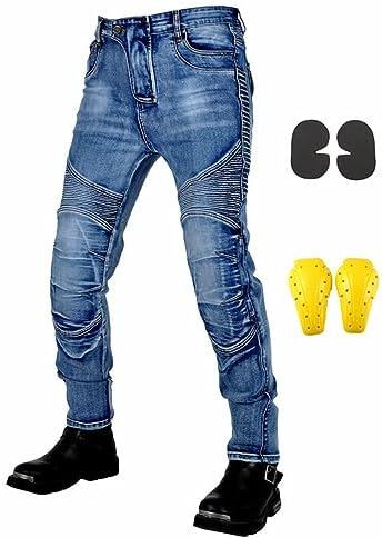 GEBIN Motorbroek voor heren, motorjeans met beschermers, aramidevezel