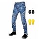 GEBIN Motorradhose Herren, Motorrad Jeans Herren mit Protektoren, Aramidfaser Jeans Motorrad, Motorrad Hose mit Oberschenkeltaschen (Blue,XL)