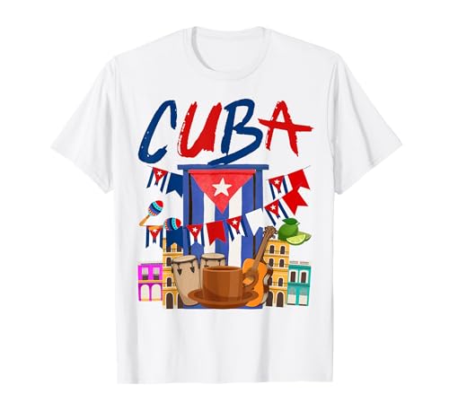 Ideas de trajes de bandera cubana para mujeres y herencia latina cubana Camiseta