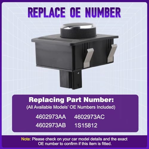 Botón tracción 4x4 con conector OEM 4602973AA para restaurar el faro de Ram 5