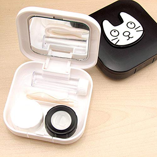 Wakerda 1pièce Mini Kit de Rangement Boite à Lentilles de Contact Ètui lentilles de Contact avec Pincette Stick et Bouteille de Solution - Image 4