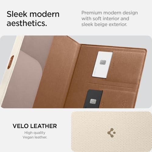 Image of Spigen Hyper-Slim Car Registration and Insurance Card Holder for All Cars | ID License Car Essential Documents Holder [Tesla Model Y Juniper L (2026) & 3 /Y /S /X /Cybertruck] - Dune Beige
