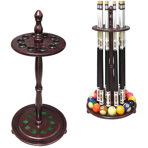 MoyanSuper Pool Stick Holder Billiard Cue Rack Holds 10 Sticks Floor Stand,Burgundy Cover