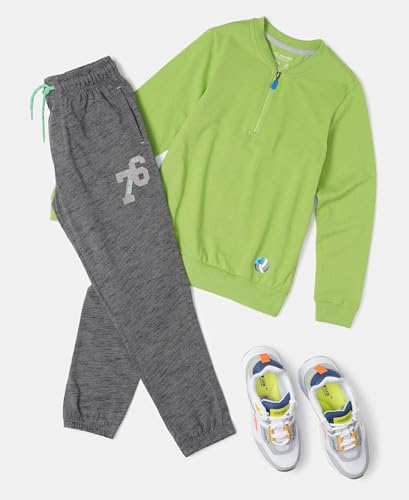 Image of Jockey AB10 Boys Super Combed Cotton Rich Graphic Printed Joggers with Elasticated Hem