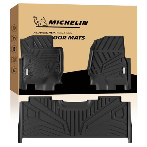 Michelin Floor Mats for 2017-2026 Ford F250/F350/F450/F550 Crew Cab Bucket Seat W/Under Seat Storage Carpet Floor, Custom Fit, Non-Slip, Not Fit Vinyl Floor, Elite Series F250/350/450/550 1st&2nd Row
