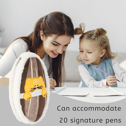 Image of Minache Women Sunflower Seeds Plush Stationery Pouch Pen Pencil Case Ladies Cosmetic Bag