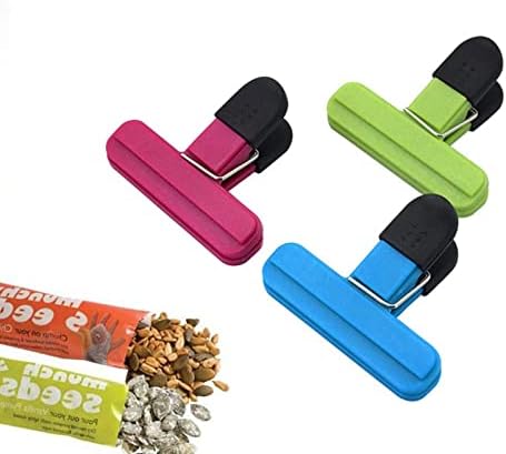 WenQin Food Bag Clips, 6 Pcs Plastic Food Sealing Bag Clip, Storage Clips for Coffee Bag Seale, Opened Bag, Freezer Bag, Office Usage, Blue,green,red