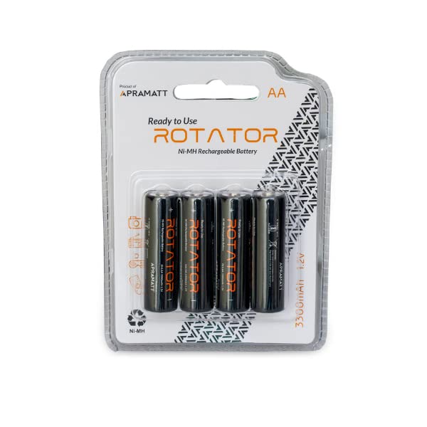 Image of VHC APRAMATT Rechargeable AA 3300mAh (4Pcs Batteries) Pre-Charged, Ready to Use Battery