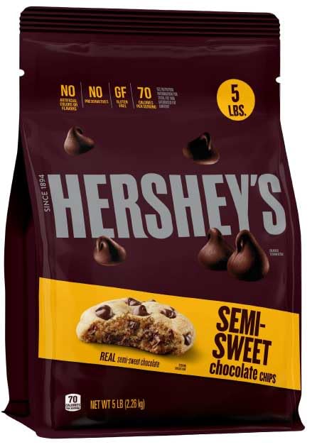 Hershey's Semi-Sweet Chocolate Baking Chips 5LB bag