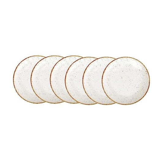 Kit Prato Raso Tramontina Rústico Marrom em Porcelana Decorada 28 cm 6pçs Tramontina