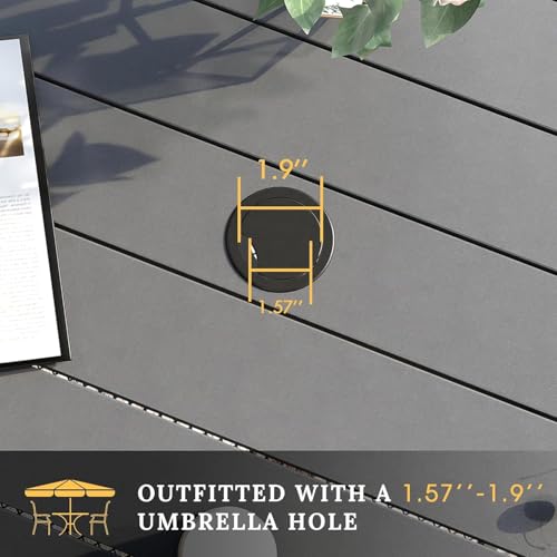 Image of VICLLAX Patio Dining Set for 4-37.8 inch Square Table & Cushioned Seats, Grey