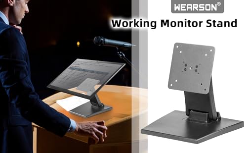 Image of Wearson Foldable Low Profile Monitor Stand - Compatible with VESA 75x75 and 100x100 Monitor Mounts (Model WS-03A2)