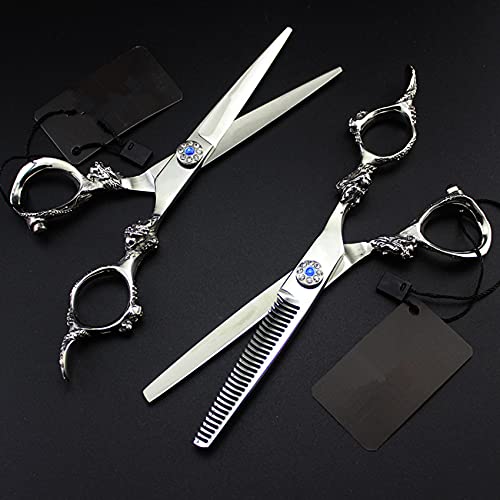 Ciseaux de coupe de cheveux professionnels 6 pouces ensemble avec ciseaux à effiler