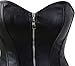 Corsets for Women Faux Leather Corset Top Steampunk Corsets Zipper Bustier Pirate Costume Black Medium
