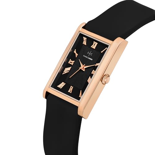 Image of CHARLIEKEEN Slim Analogue Watch, Black Dial, Leather Strap