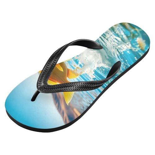 Burbuja Goldfish Jumping Out Of Water Flip Flops for Women Men, Soft Thong Sandals Rubber Slippers for Pool Beach Essentials2