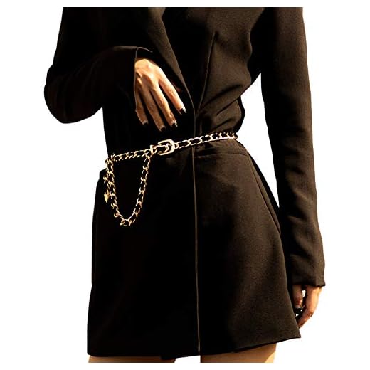 ALAIX Women's Metal Belt Chain Belt Punk Rock Style Gold Silver Waist Belts Jeans Belt for women Gold