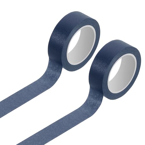 QUARKZMAN 2 Rollen farbiges Abdeckband, 11 Yards x 0,6 farbiges Washi-Band Malerband, Dekoratives Abdeckband für Kunsthandwerk Beschriftung DIY Scrapbooking Dunkelblau