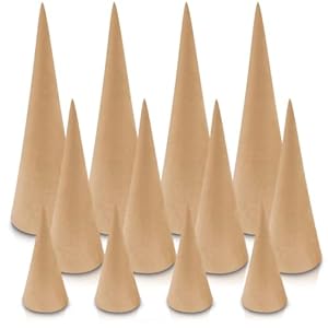 Smalltown Home Pappmaché Kegel, 3 Größen, 12 Stück