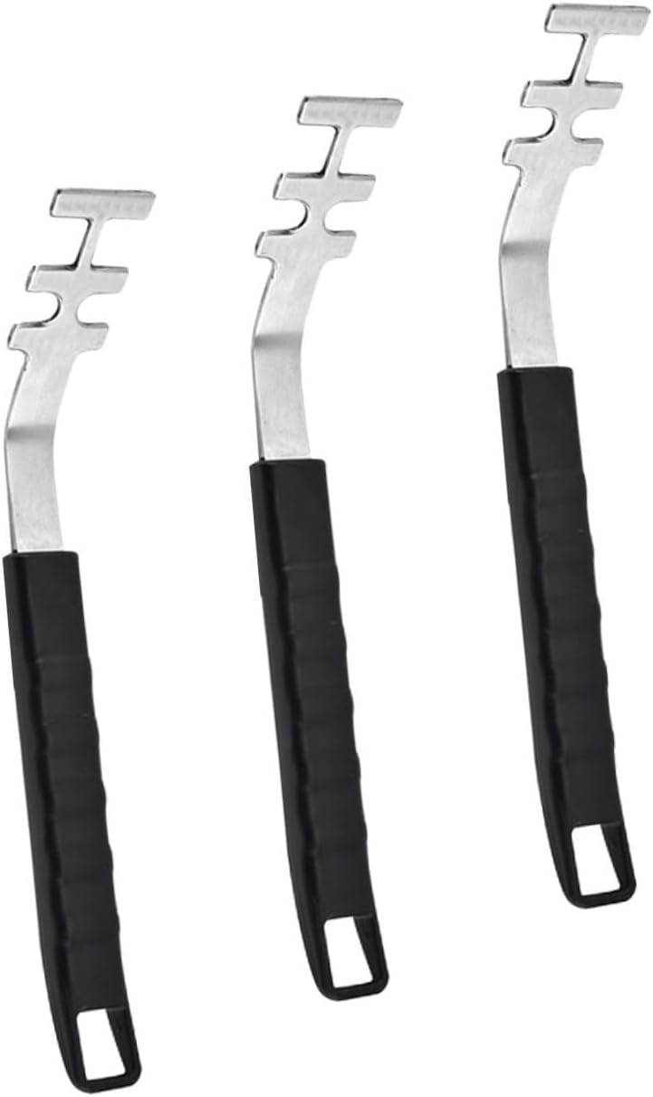 3pcs Stainless Steel Barbecue Grate Lifter Gripper for Kitchen Cooking