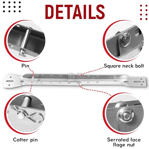 Garage Door Reinforcement Bracket, Adjustable 18 21 24 Inch, Galvanized Steel Support Garage Door Opener Bracket with Pin and Hardware for Sectional Garage Doors - Thumbnail 5