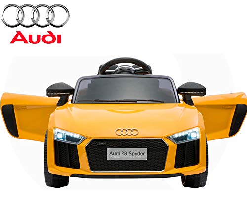 BC BABY COCHES Coche eléctrico 12v Compatible con Audi R8 Litle (Amarillo)