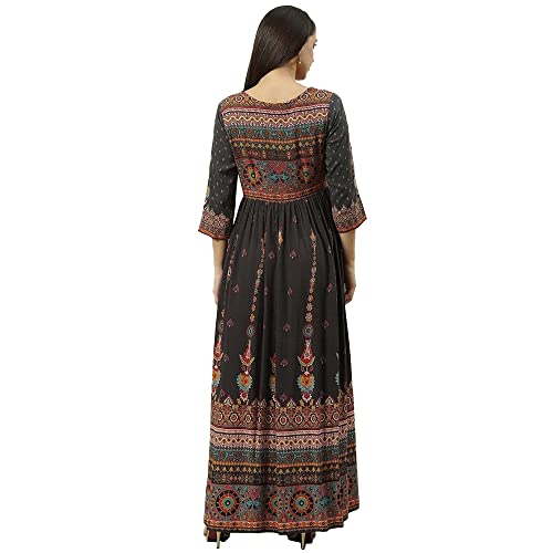 Image of BIBA Solid Rayon Flared Fit Women Kurta