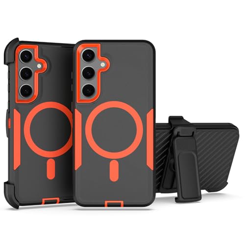 showdd Designed for Samsung Galaxy S25 Case,Orange Black