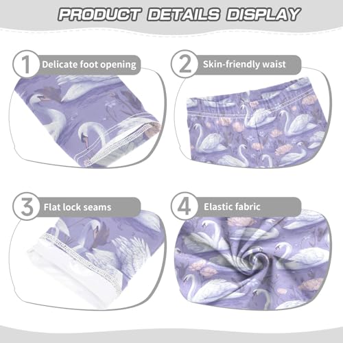 Purple Swan Girls Leggings Long Pants Tights Leggings Dance Colthes Bottoms for Girls 5T3