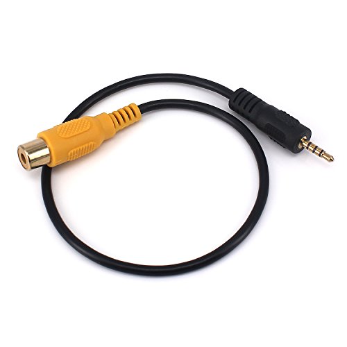 Yeworth 2.5Mm To Rca Cable, Gold Plated Av-In Aux 2.5Mm Trrs Male Plug To Rca Female Audio Adapter Converter Cord 0.3M, For Gps Tablet Dash Cam Dvr Backup Camera #TOP1