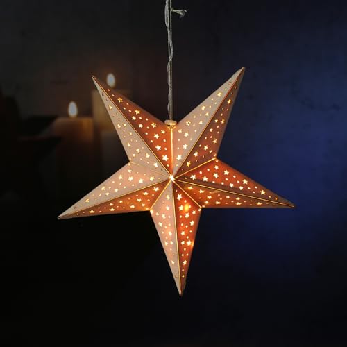 LED Holzstern Weihnachtsstern Leuchtstern 10LED Fensterdekoration...