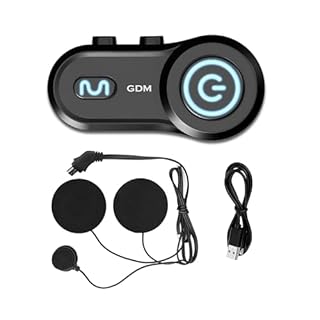 GDM Beast Bluetooth Dual-Sport Motorcycle Helmet (Matte Black, Clear and Chrome Shields, Large)