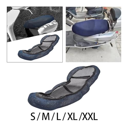 Almohadilla asiento motocicleta con funda completa de malla transpirable negra 5