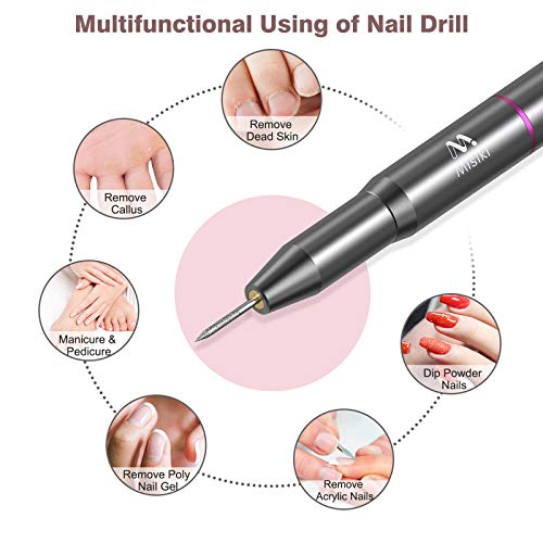 Misiki Elektrische Nagelfräser Professionell Maniküre Pediküre Nagelfeile USB Elektrisches Maniküre Pediküre Set mit 6… – Bild 3